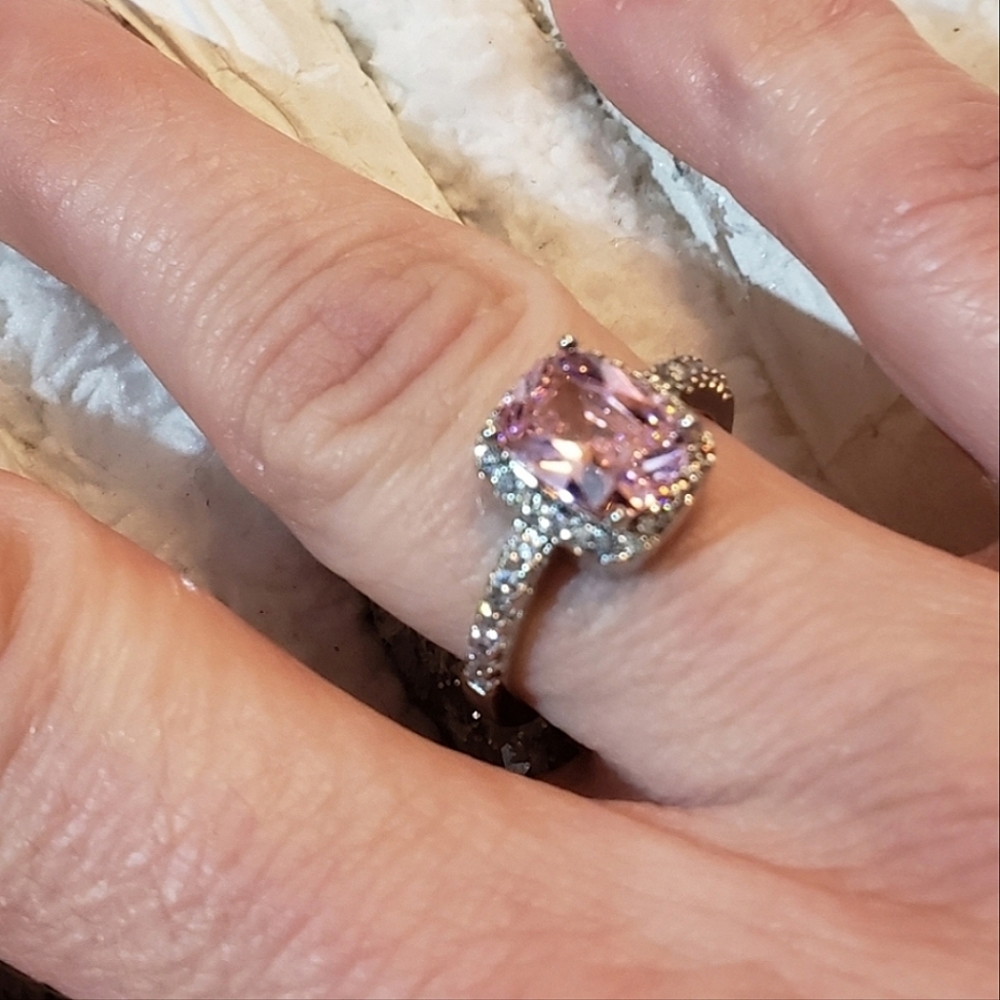 NWT Topaz Pink Cocktail Ring Barbie Fashion Jewelry Birthday Anniversary…